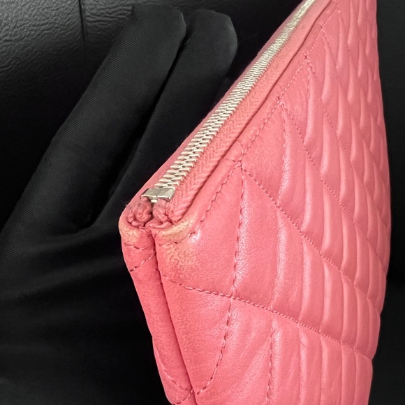 Auth Chanel Pink Classic Quilted Large Pouch -PreLoved - Picture 9 of 15